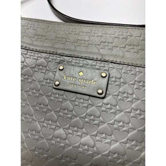 Kate Spade‎ Gray Embossed Messenger Purse - Picture 2 of 12
